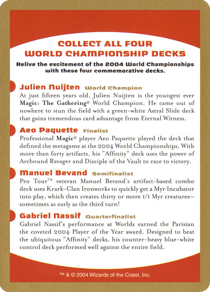 2004 World Championships Ad [World Championship Decks 2004] | Golgari Games