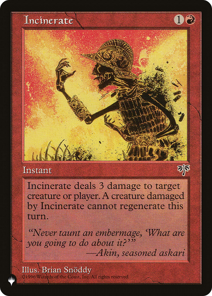 Incinerate [The List] | Local Legends