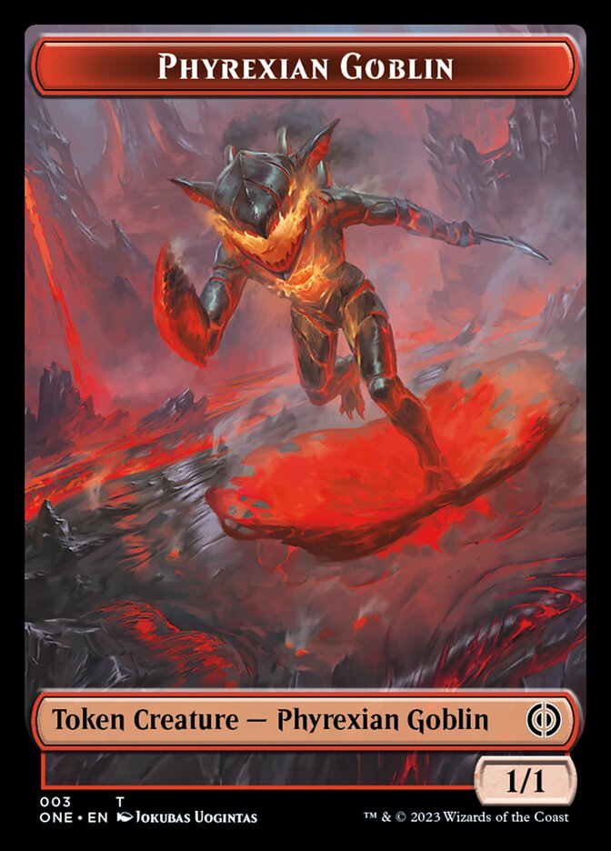 Rebel // Phyrexian Goblin Double-Sided Token [Phyrexia: All Will Be One Tokens] | Local Legends