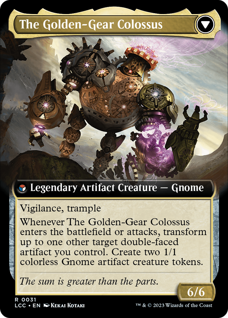 Tetzin, Gnome Champion // The Golden-Gear Colossus (Extended Art) [The Lost Caverns of Ixalan Commander] | Local Legends