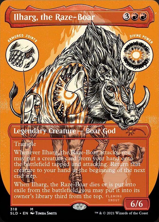 Ilharg, the Raze-Boar (Borderless Foil Etched) [Secret Lair Drop Series] | Golgari Games