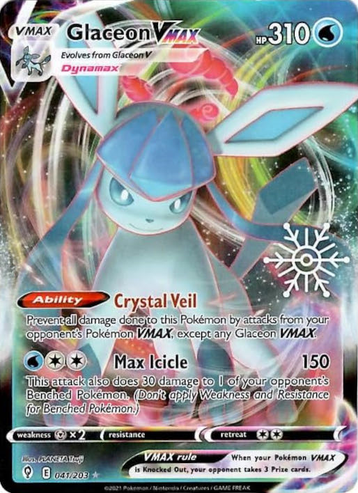 Glaceon VMAX (041/203) (Holiday Calendar) [Sword & Shield: Evolving Skies] | Golgari Games