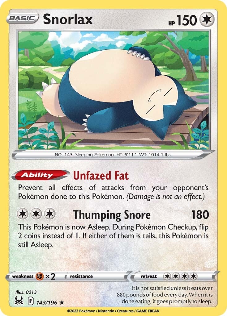 Snorlax (143/196) [Sword & Shield: Lost Origin] | Golgari Games