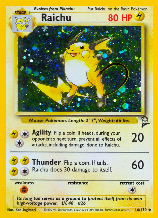 Raichu (16/130) [Base Set 2] | Local Legends