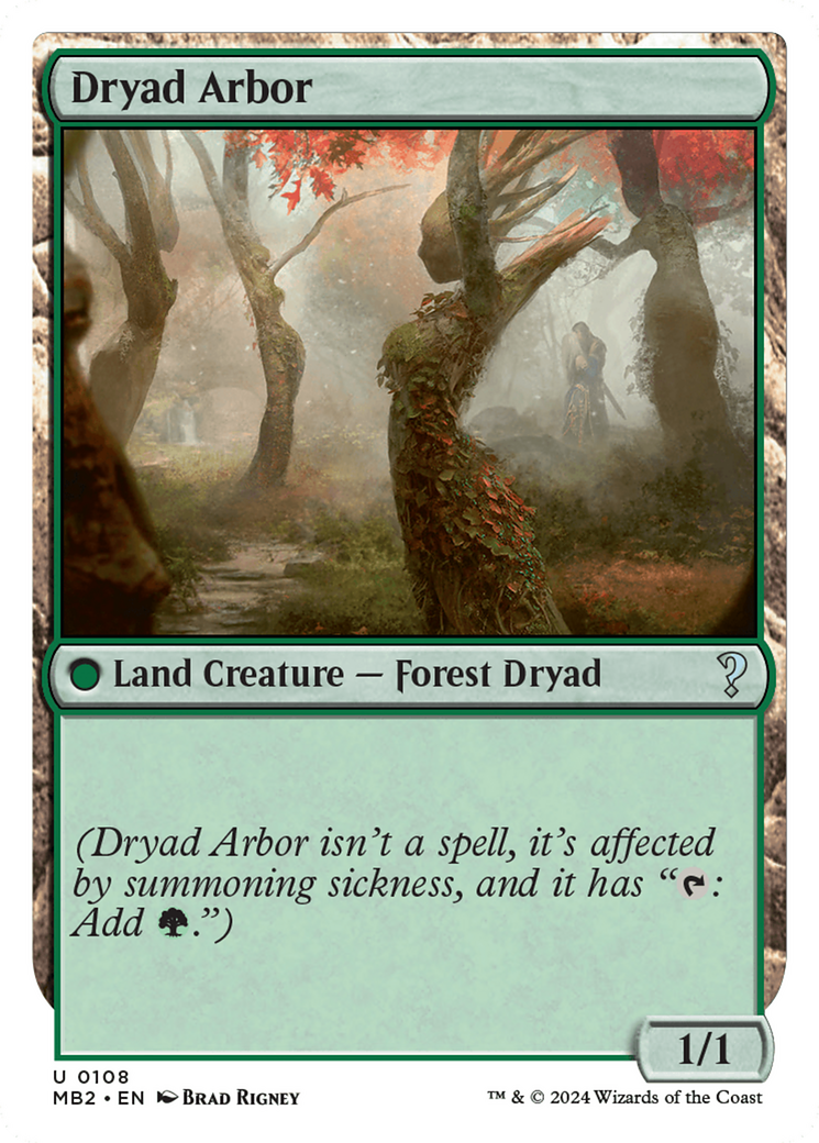 Dryad Arbor (White Border) [Mystery Booster 2] | Golgari Games