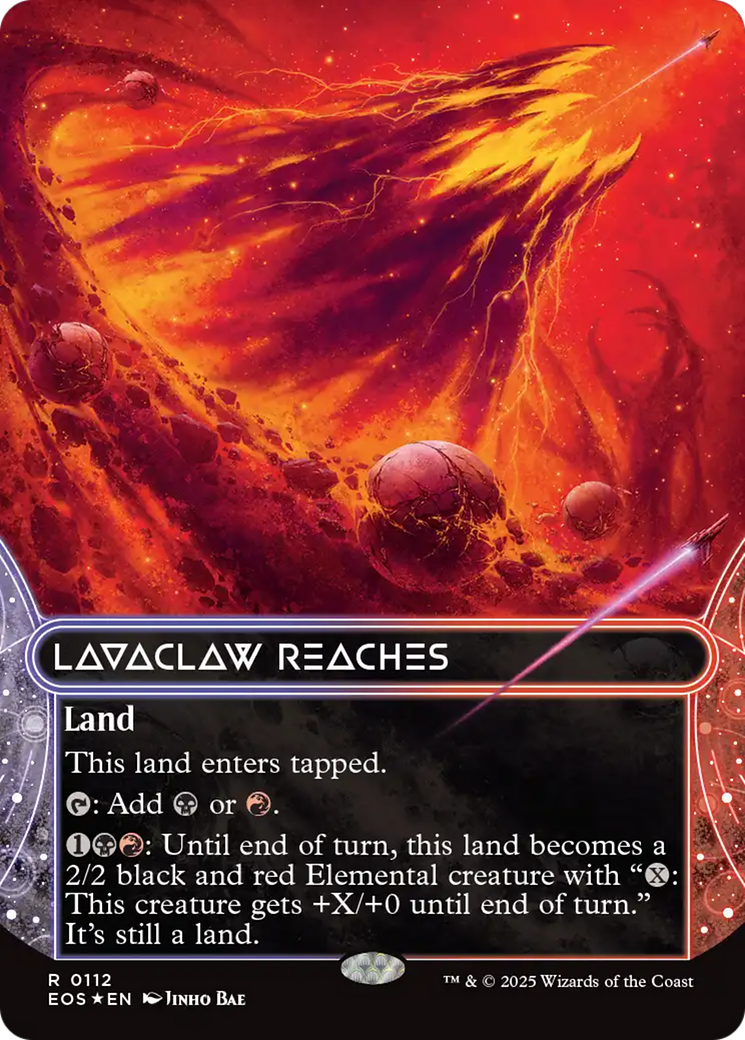 Lavaclaw Reaches (0112) (Borderless) (Galaxy Foil) [Edge of Eternities: Stellar Sights] | Local Legends
