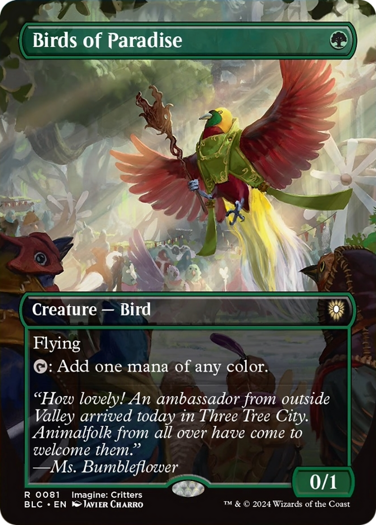 Birds of Paradise (Borderless) [Bloomburrow Commander] | Local Legends