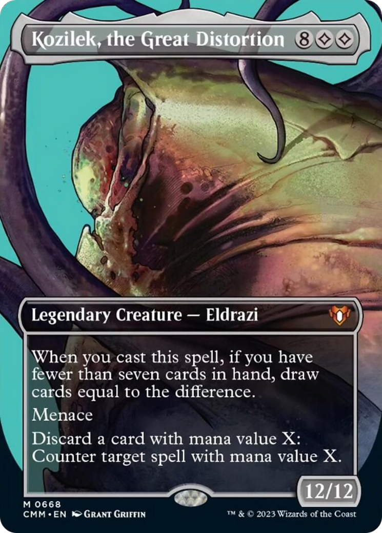 Kozilek, the Great Distortion (Borderless Profile) [Commander Masters] | Golgari Games