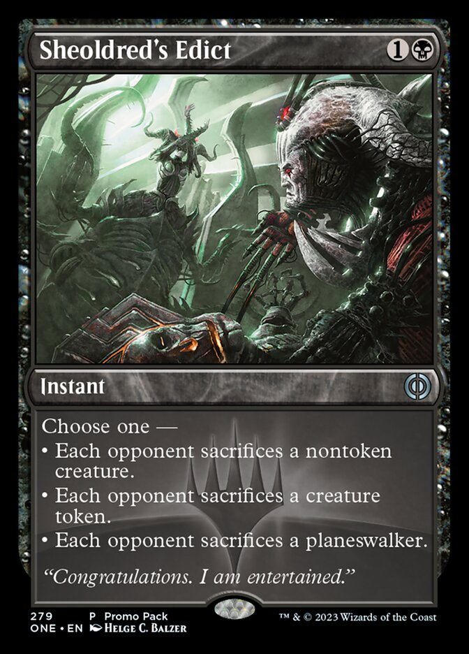 Sheoldred's Edict (Promo Pack) [Phyrexia: All Will Be One Promos] | Local Legends