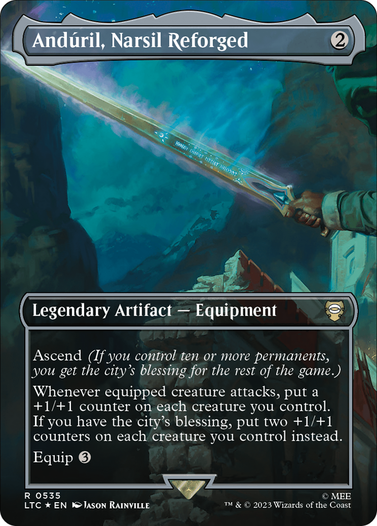 Anduril, Narsil Reforged (Borderless) (Surge Foil) [The Lord of the Rings: Tales of Middle-Earth Commander] | Local Legends