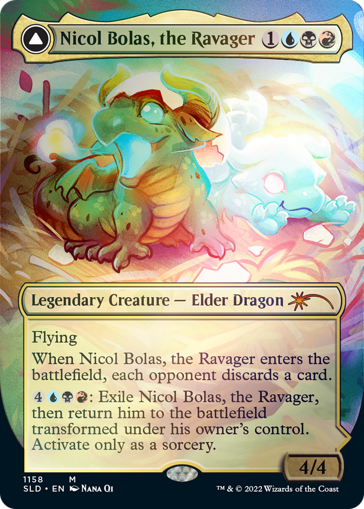 Nicol Bolas, the Ravager // Nicol Bolas, the Arisen (Borderless) [Secret Lair: From Cute to Brute] | Golgari Games