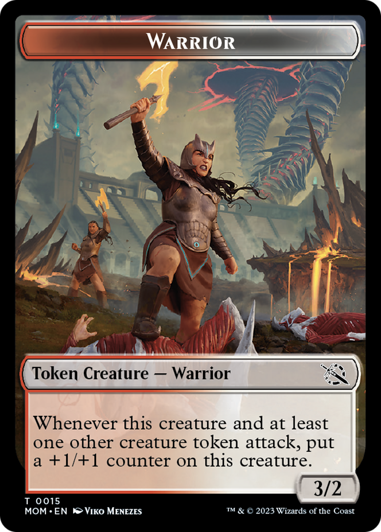 Warrior // Zombie Double-Sided Token [March of the Machine Tokens] | Golgari Games