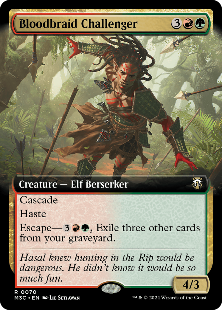 Bloodbraid Challenger (Extended Art) (Ripple Foil) [Modern Horizons 3 Commander] | Local Legends