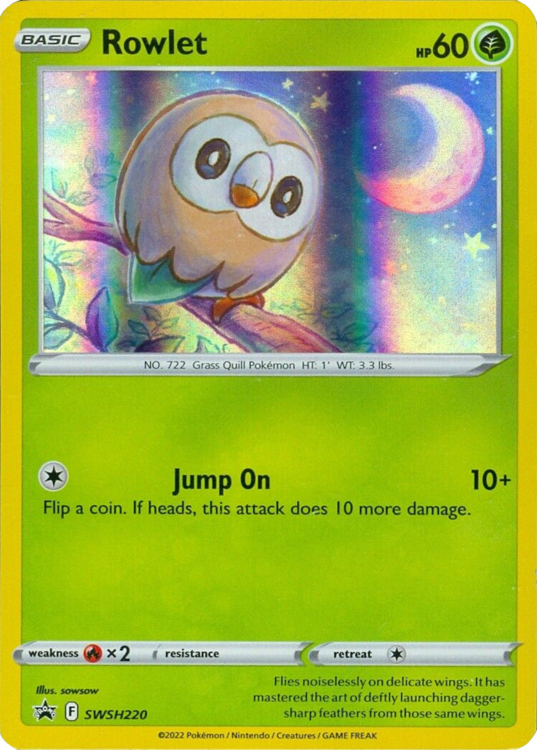 Rowlet (SWSH220) (Cosmos Holo) [Sword & Shield: Black Star Promos] | Local Legends