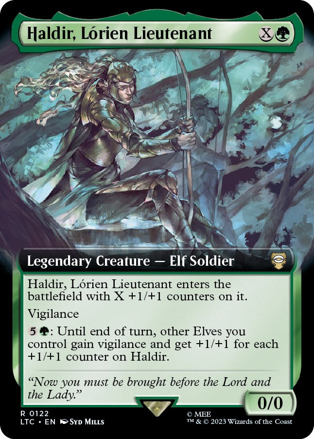 Haldir, Lorien Lieutenant (Extended Art) [The Lord of the Rings: Tales of Middle-Earth Commander] | Golgari Games