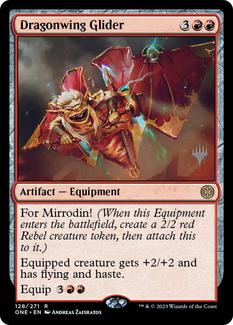 Dragonwing Glider (Promo Pack) [Phyrexia: All Will Be One Promos] | Local Legends