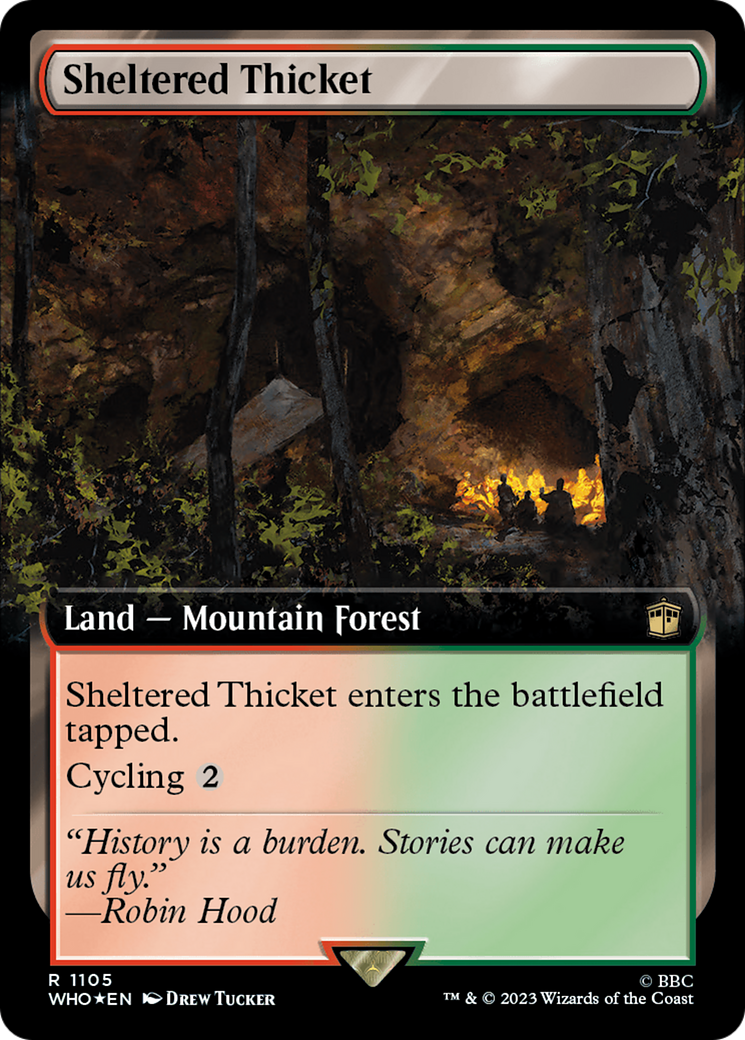 Sheltered Thicket (Extended Art) (Surge Foil) [Doctor Who] | Local Legends