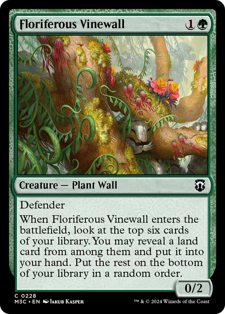 Floriferous Vinewall (Ripple Foil) [Modern Horizons 3 Commander] | Local Legends