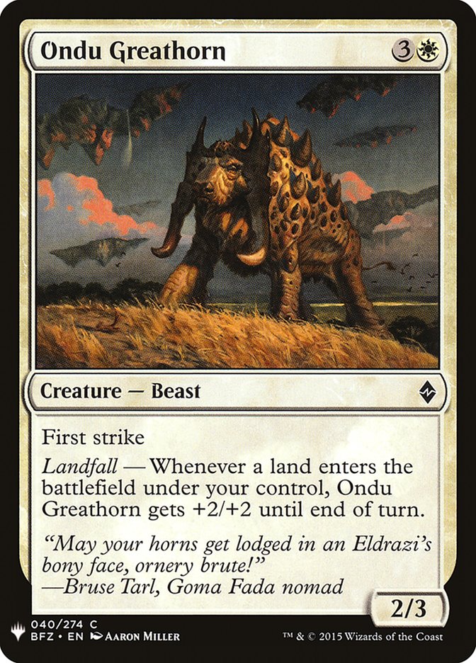 Ondu Greathorn [Mystery Booster] | Local Legends