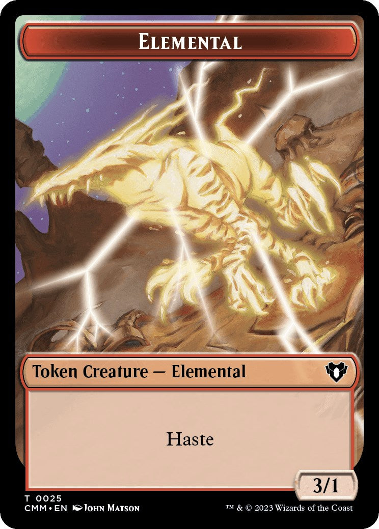 Elemental (0025) // Saproling Double-Sided Token [Commander Masters Tokens] | Local Legends