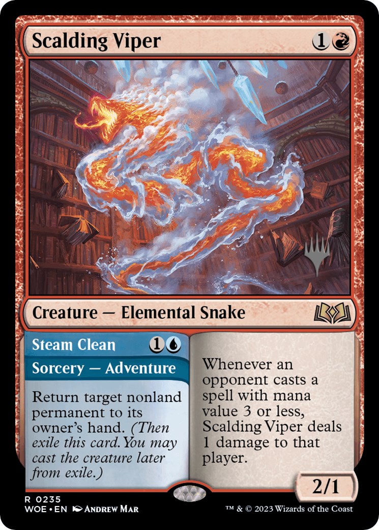 Scalding Viper // Steam Clean (Promo Pack) [Wilds of Eldraine Promos] | Local Legends