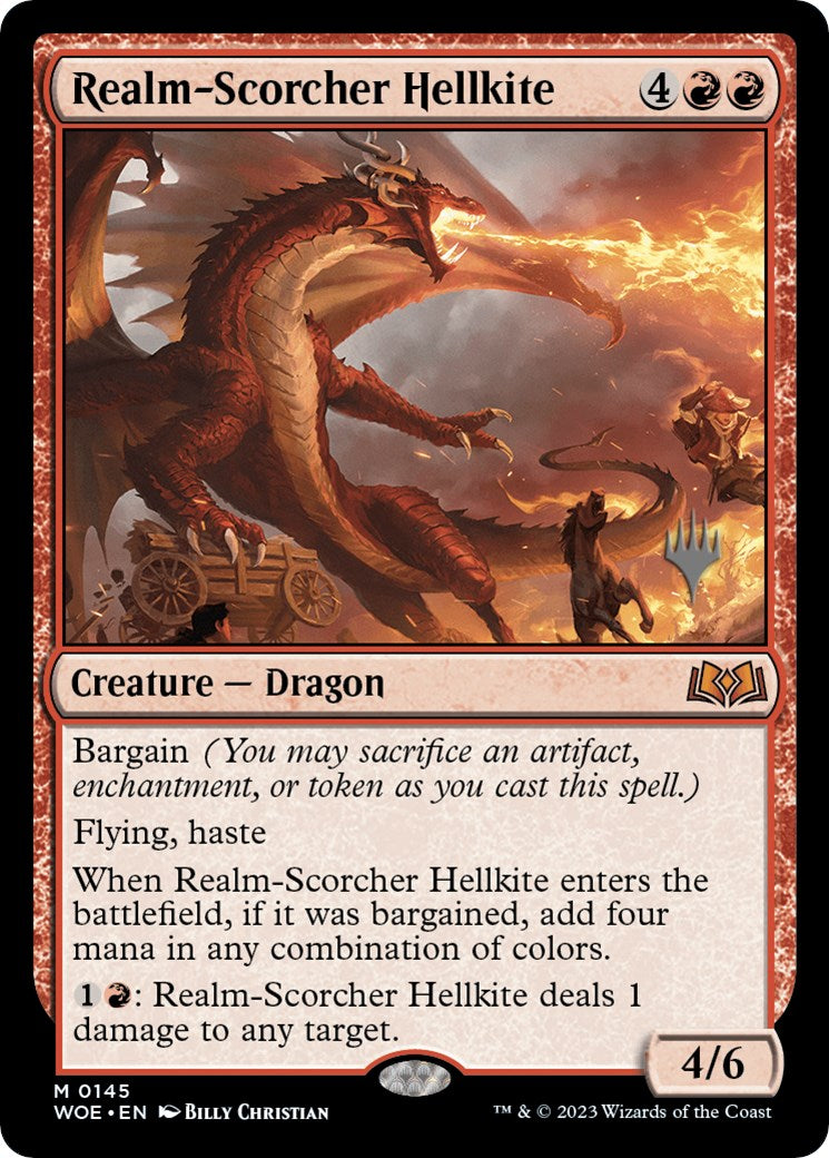 Realm-Scorcher Hellkite (Promo Pack) [Wilds of Eldraine Promos] | Local Legends