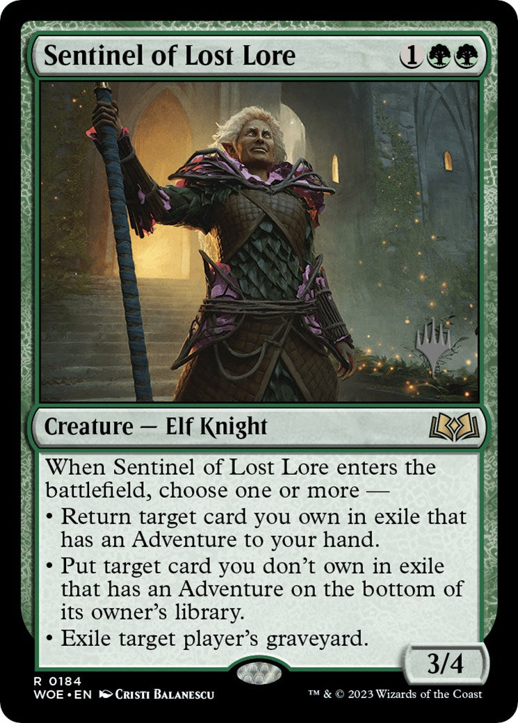 Sentinel of Lost Lore (Promo Pack) [Wilds of Eldraine Promos] | Local Legends