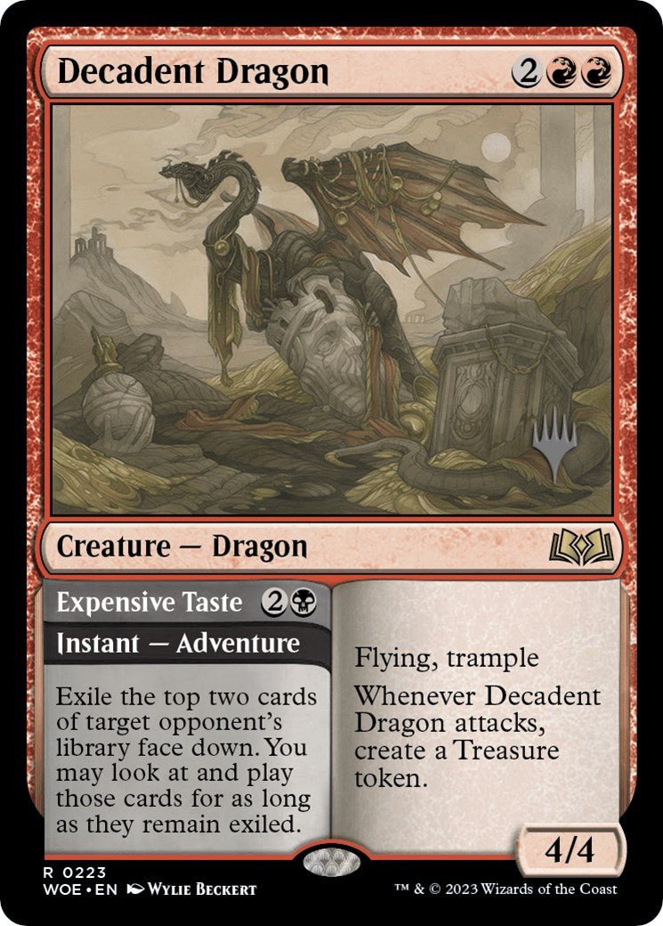 Decadent Dragon // Expensive Taste (Promo Pack) [Wilds of Eldraine Promos] | Local Legends