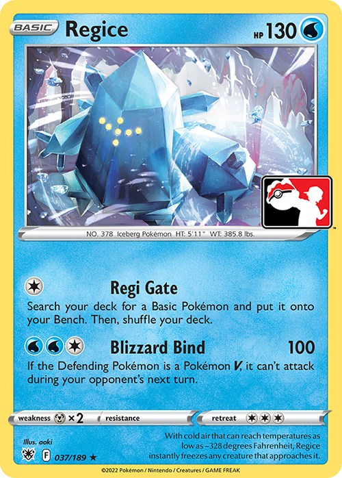 Regice (037/189) [Prize Pack Series Three] | Local Legends