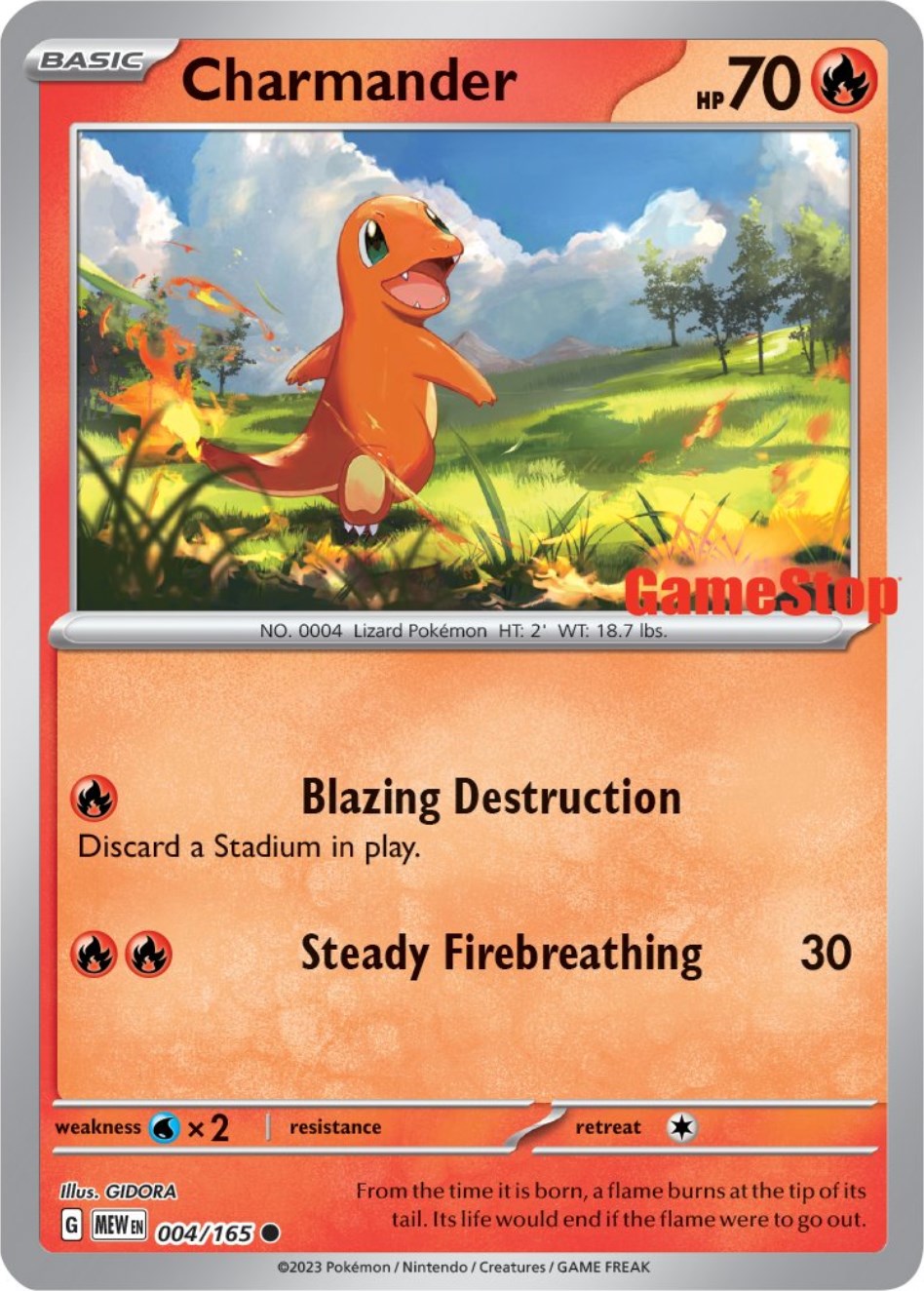 Charmander (004/165) (GameStop Exclusive) [Scarlet & Violet: 151] | Golgari Games