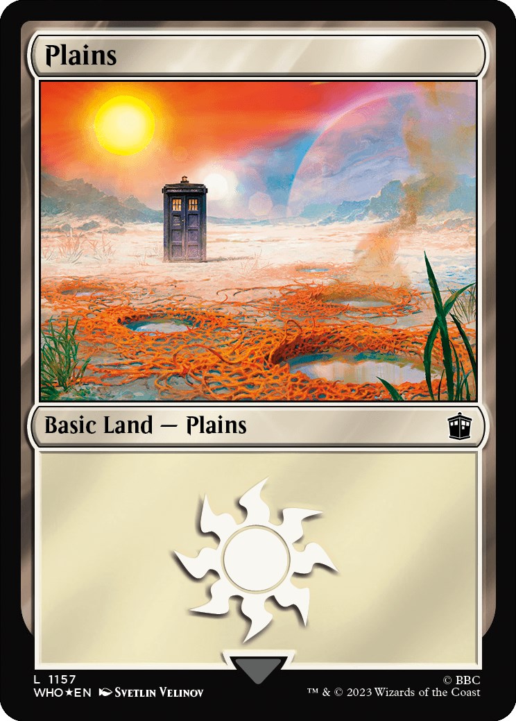 Plains (1157) (Surge Foil) [Doctor Who] | Golgari Games