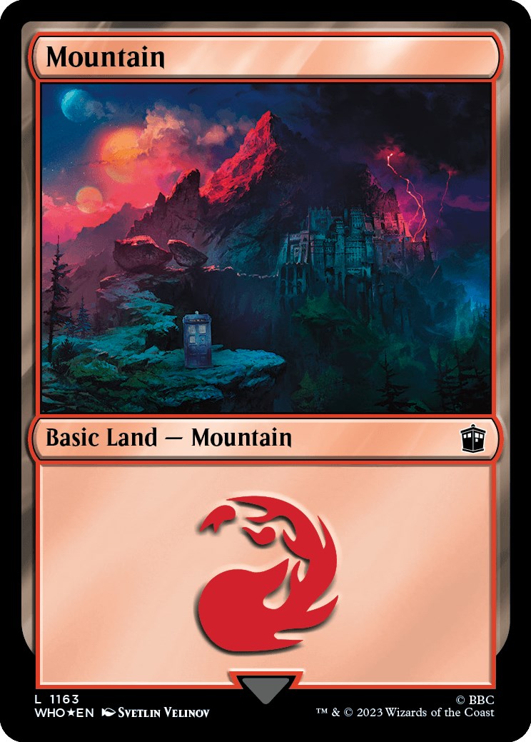 Mountain (1163) (Surge Foil) [Doctor Who] | Golgari Games