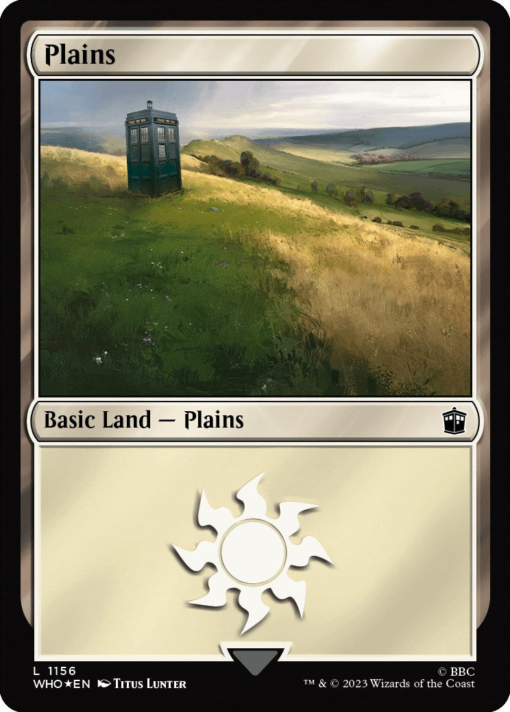 Plains (1156) (Surge Foil) [Doctor Who] | Golgari Games