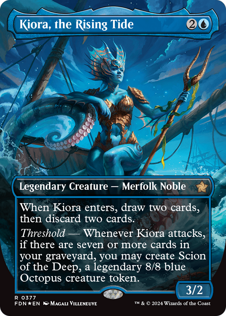 Kiora, the Rising Tide (Borderless) (Mana Foil) [Foundations] | Local Legends