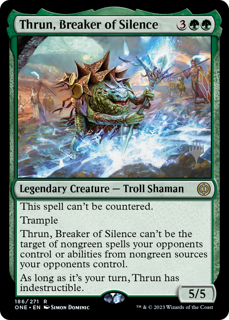 Thrun, Breaker of Silence (Promo Pack) [Phyrexia: All Will Be One Promos] | Local Legends