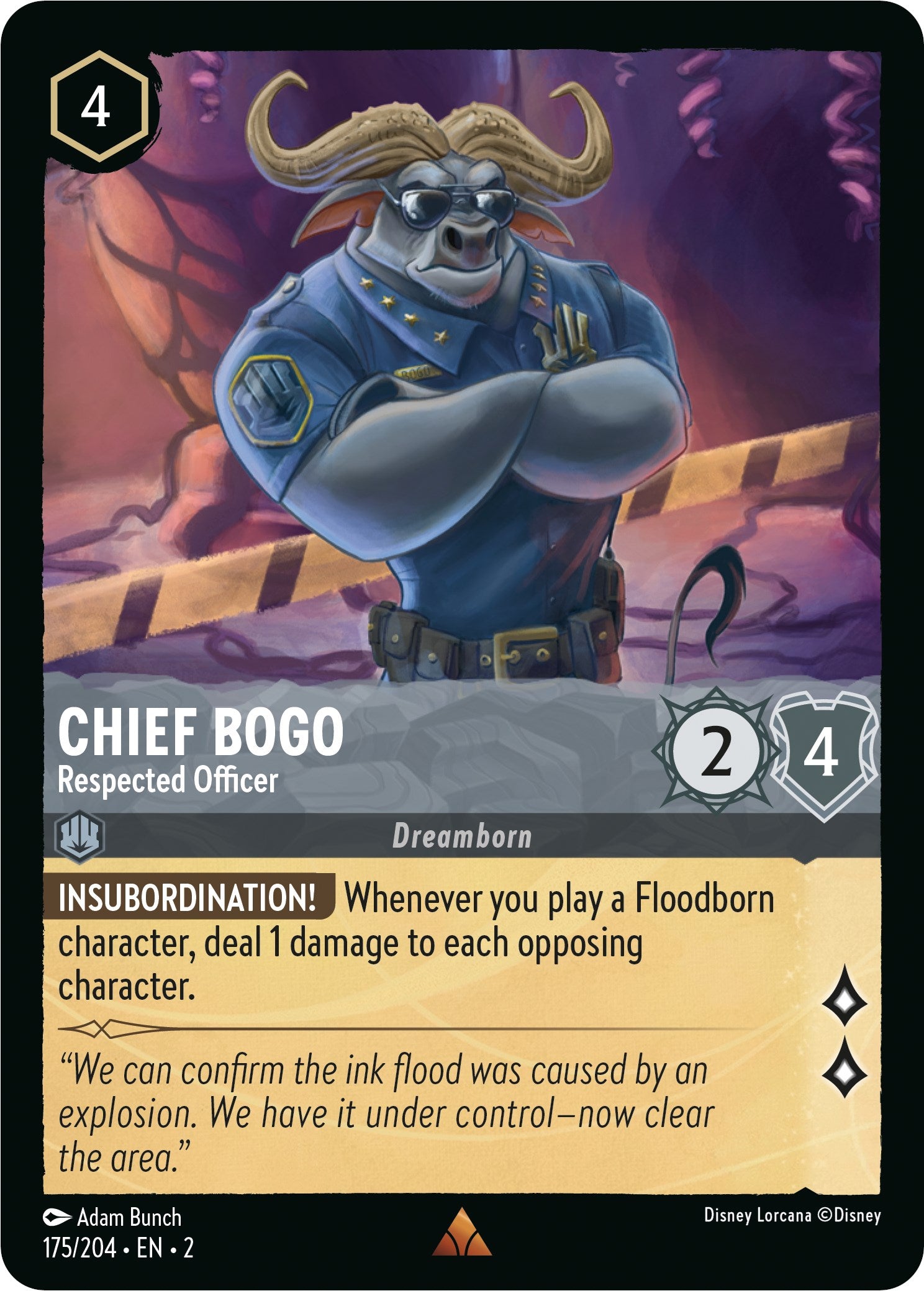 Chief Bogo - Respected Officer (175/204) [Rise of the Floodborn] | Local Legends