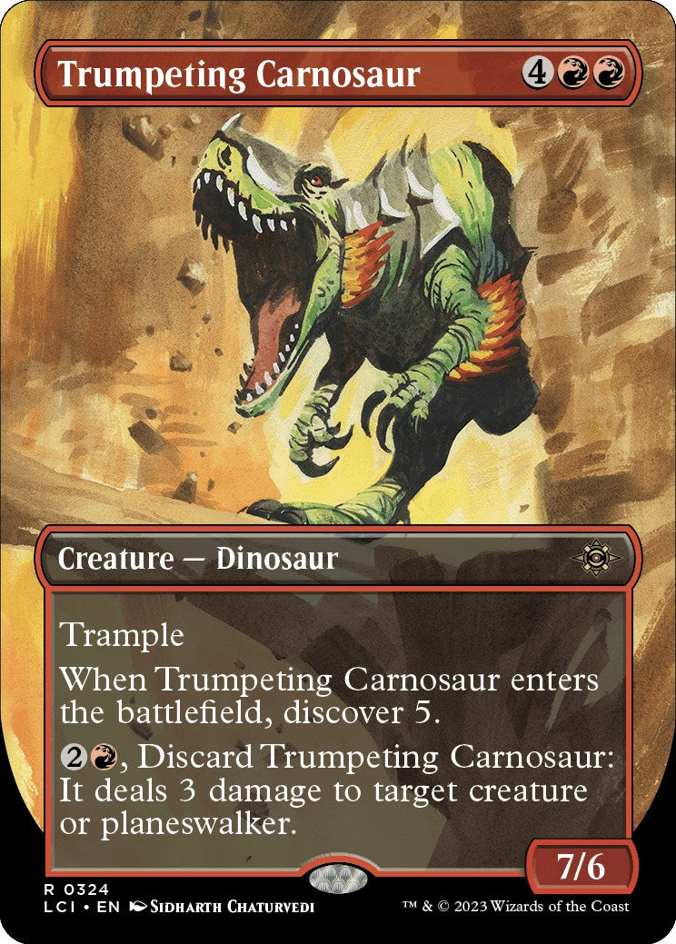 Trumpeting Carnosaur (Borderless) | Local Legends
