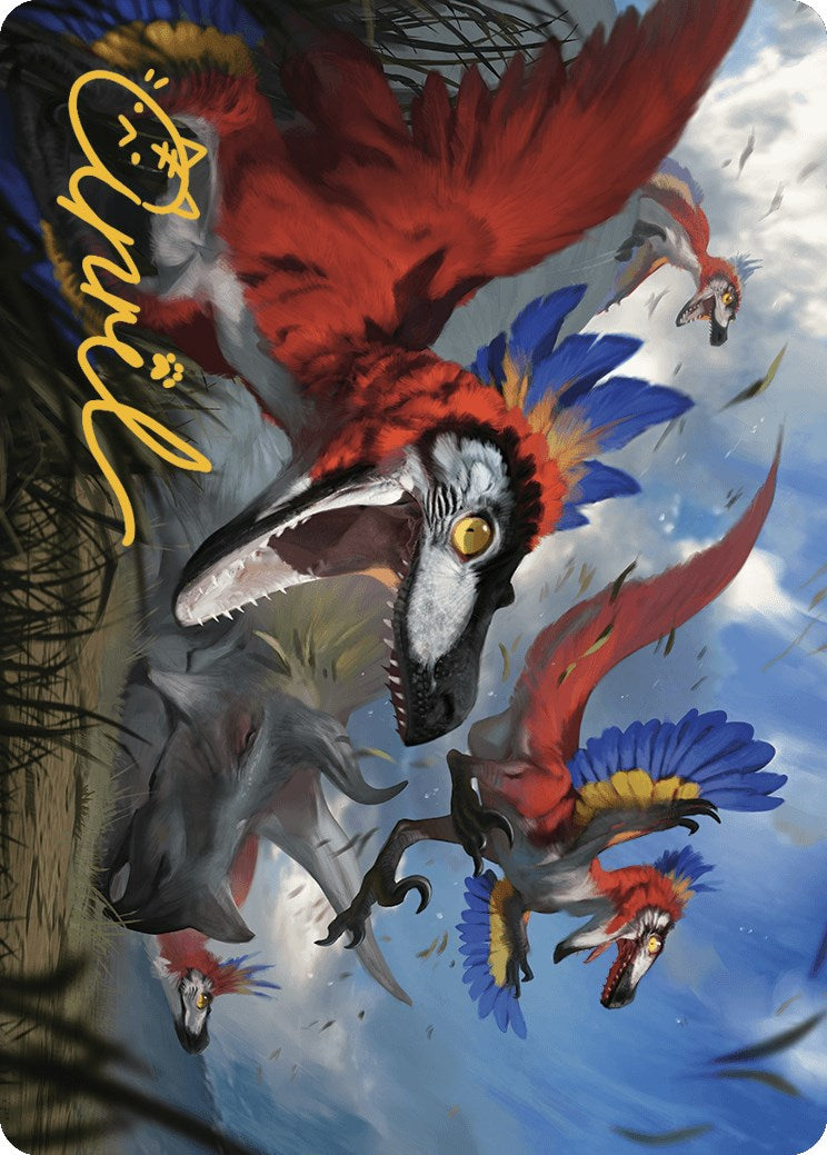 Wrathful Raptors Art Card (Gold-Stamped Signature) [The Lost Caverns of Ixalan Art Series] | Local Legends