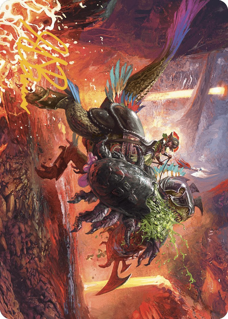 Triumphant Chomp Art Card (Gold-Stamped Signature) [The Lost Caverns of Ixalan Art Series] | Local Legends