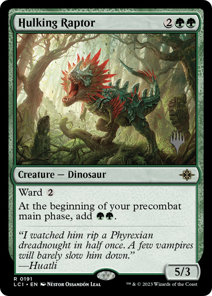 Hulking Raptor (Promo Pack) [The Lost Caverns of Ixalan Promos] | Golgari Games