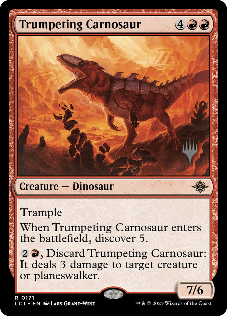 Trumpeting Carnosaur (Promo Pack) [The Lost Caverns of Ixalan Promos] | Golgari Games