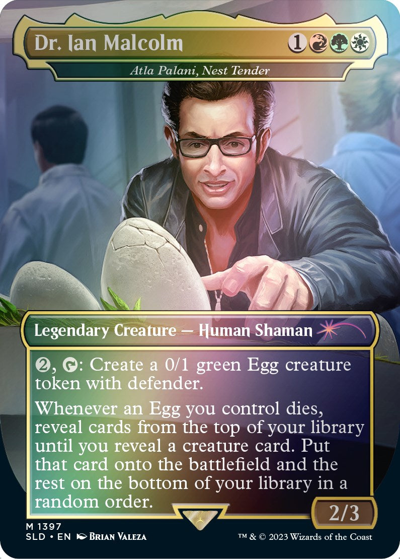 Dr. Ian Malcolm - Atla Palani, Nest Tender (Rainbow Foil) [Secret Lair Drop Series] | Golgari Games