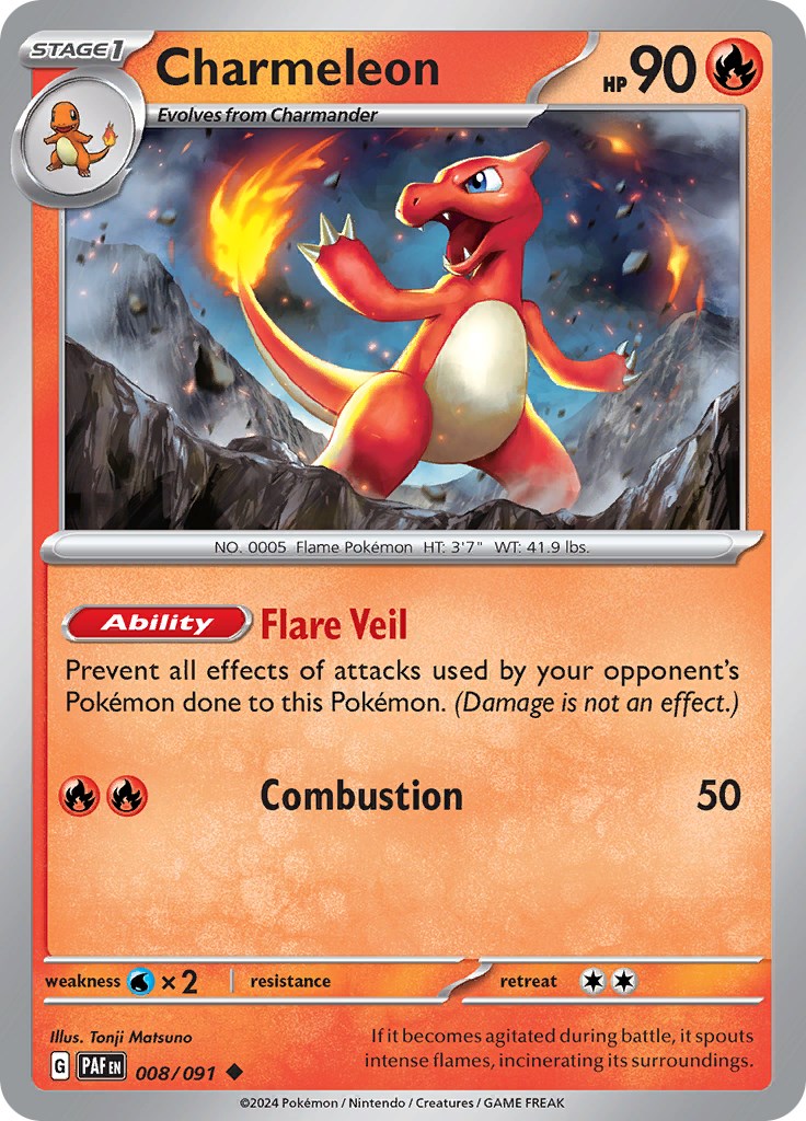 Charmeleon (008/091) [Scarlet & Violet: Paldean Fates] | Golgari Games