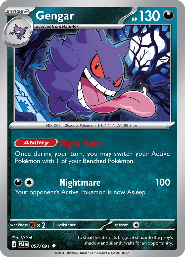 Gengar (057/091) [Scarlet & Violet: Paldean Fates] | Golgari Games