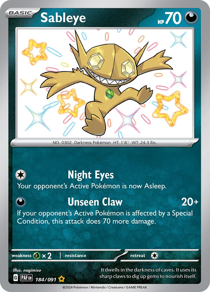 Sableye (184/091) [Scarlet & Violet: Paldean Fates] | Golgari Games