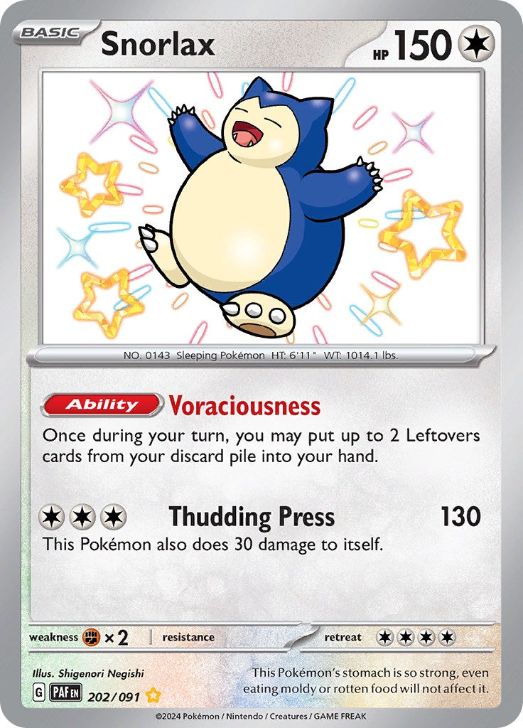 Snorlax (202/091) [Scarlet & Violet: Paldean Fates] | Golgari Games