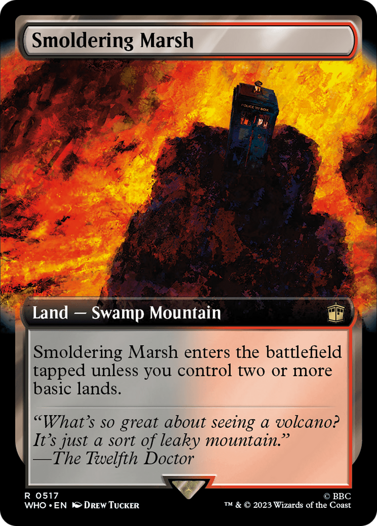 Smoldering Marsh (Extended Art) [Doctor Who] | Golgari Games