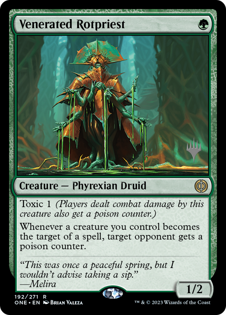 Venerated Rotpriest (Promo Pack) [Phyrexia: All Will Be One Promos] | Local Legends