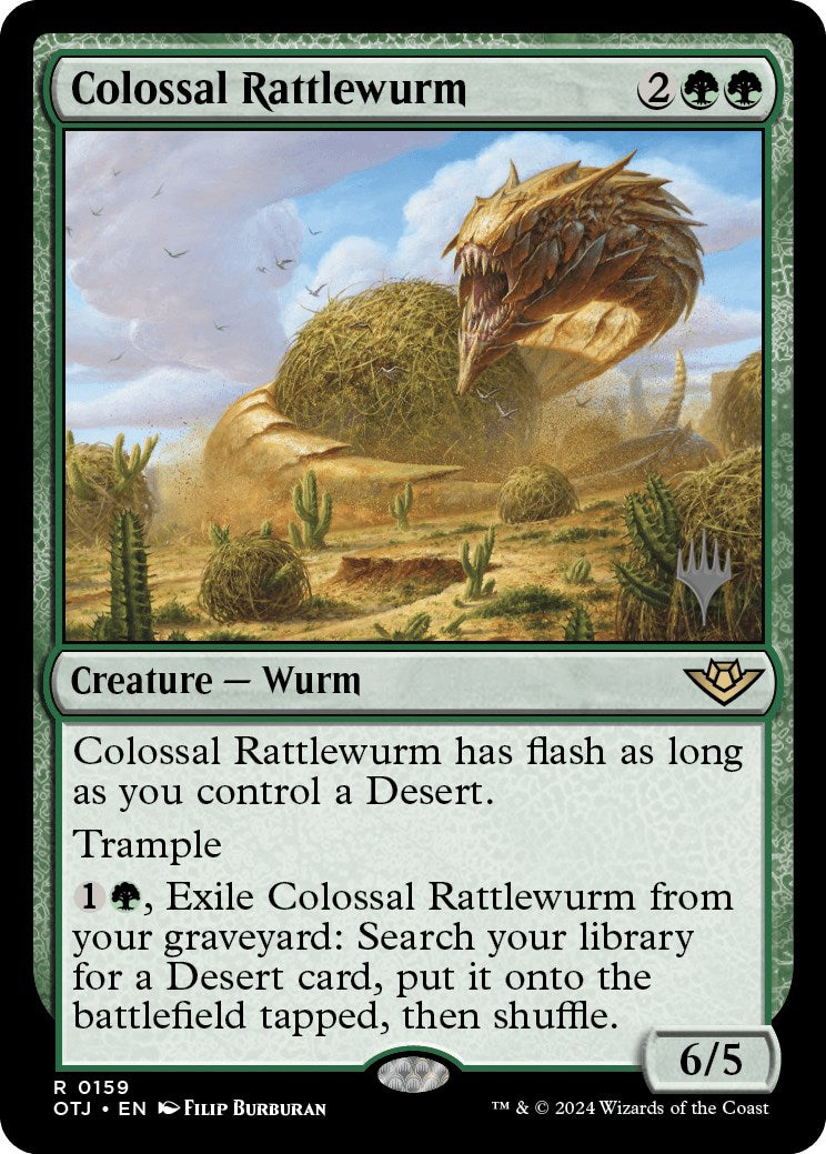 Colossal Rattlewurm (Promo Pack) [Outlaws of Thunder Junction Promos] | Golgari Games