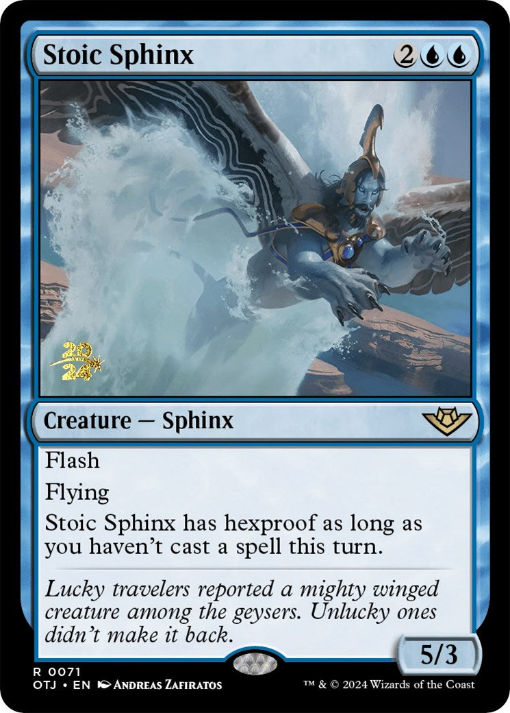 Stoic Sphinx [Outlaws of Thunder Junction Prerelease Promos] | Golgari Games